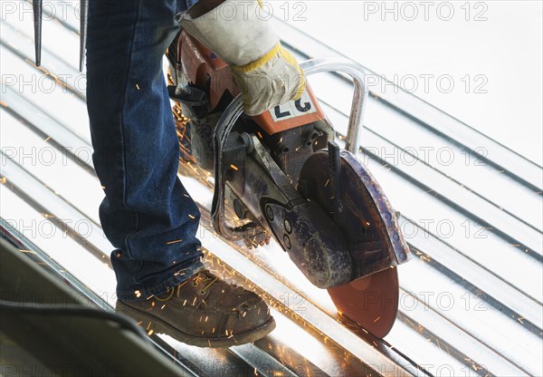 Hispanic man working at construction site