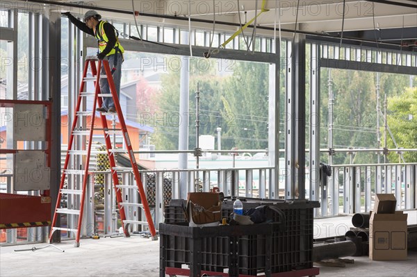 Hispanic man working at construction site