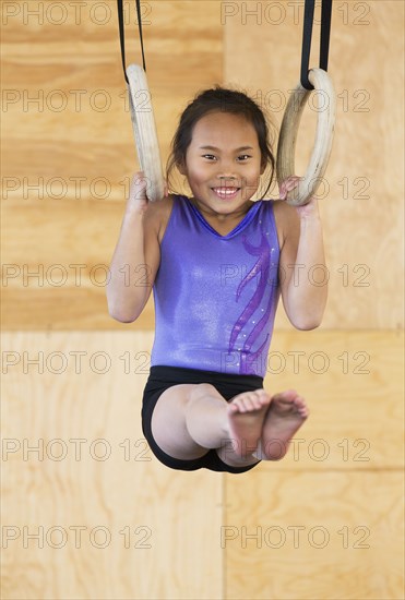 Chinese girl practicing gymnastics