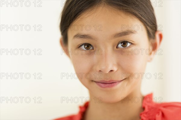 Mixed race girl smiling