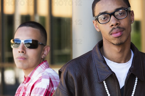 Teenage boys standing outdoors