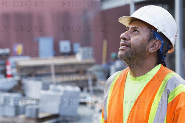 Hispanic worker at construction site