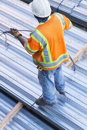 Hispanic worker at construction site