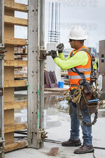 Hispanic worker at construction site