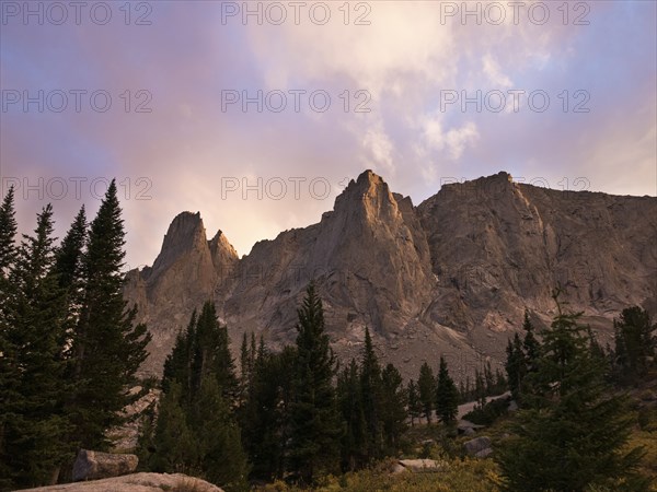 Wind River Mountains under clouds