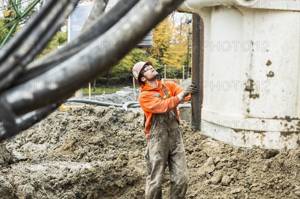 Caucasian worker at construction site