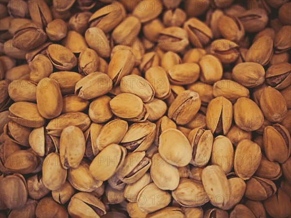 Close up of pile of pistachios