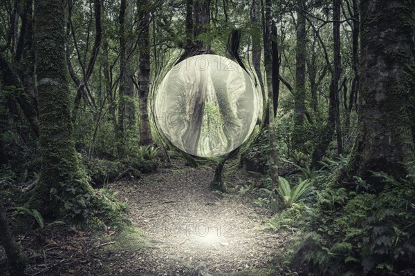 Orb glowing in forest