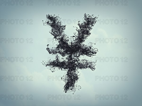 Smoke forming shape of yen sign