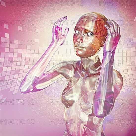 Curious woman robot