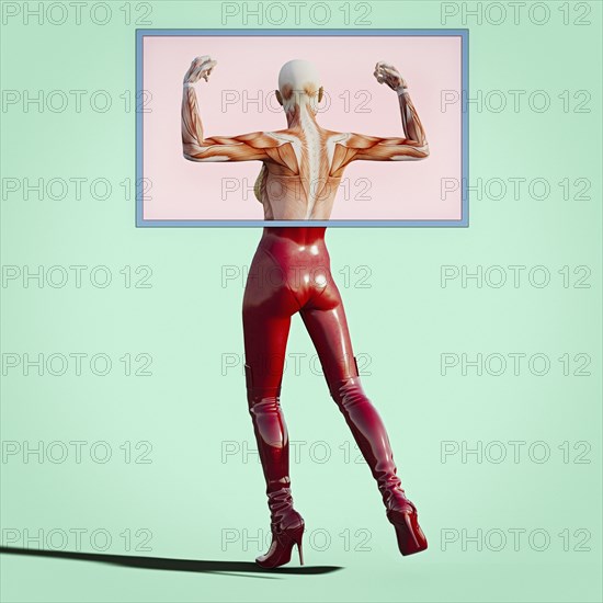 Back and arm muscles of woman