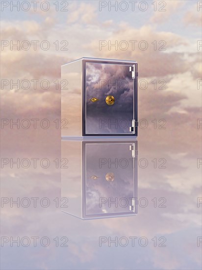 Reflection of safe in clouds