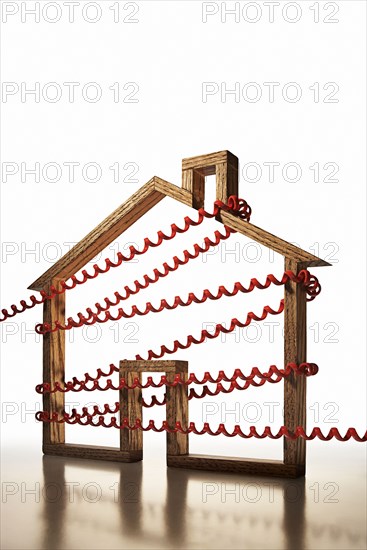 House shape wrapped in phone cord