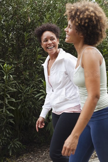 Friends walking outdoors