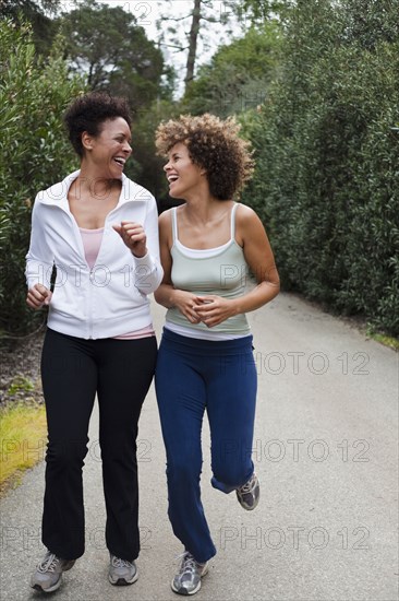 Friends exercising outdoors