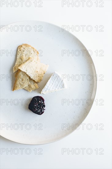 Plate of brie cheese