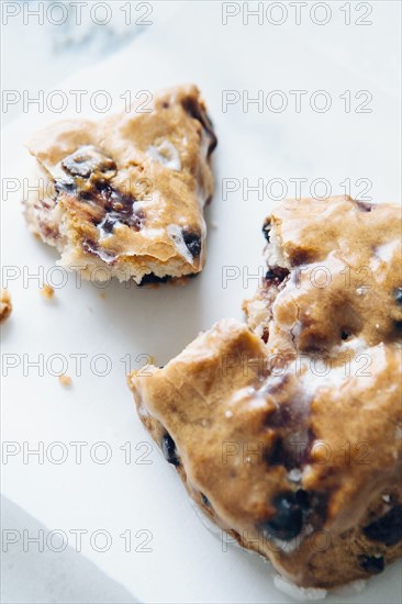 Close up of glazed scone