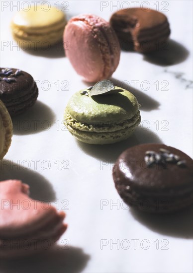 Variety of macaroon cookies