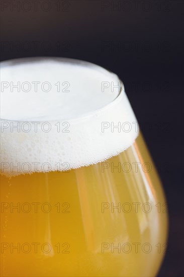 Close up of glass of beer