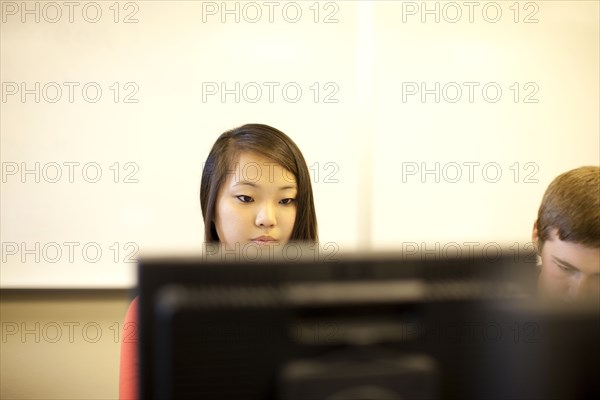 Students studying in computer lab