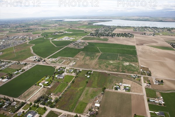 Aerial view of farmland