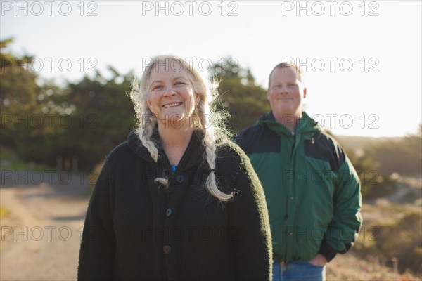 Caucasian couple standing outdoors