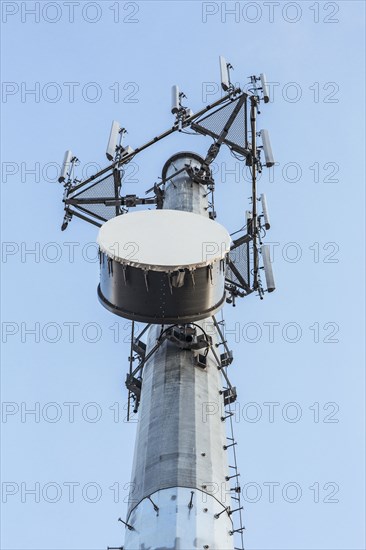 Low angle view of cell tower