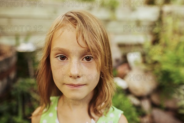 Close up of Caucasian girl's face