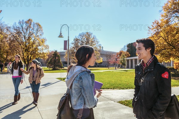 Students talking on campus