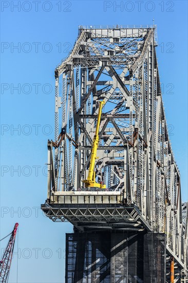 Low angle view of bridge under construction