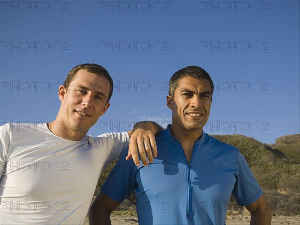 Hispanic men at beach