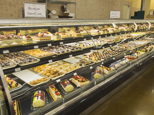 Close up of food in deli case