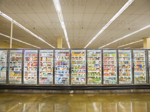 Frozen section of grocery store