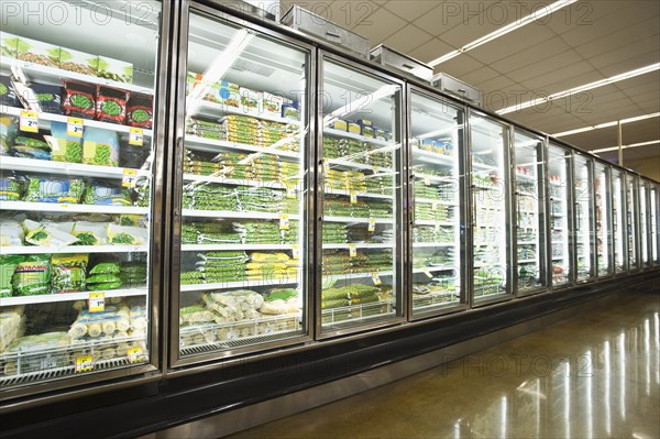 Frozen section of grocery store