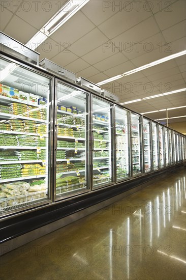 Frozen section of grocery store