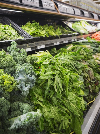 Close up of produce for sale in grocery store