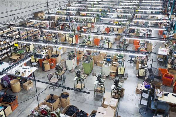 Overhead view of textile factory