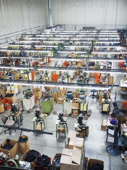 Overhead view of textile factory