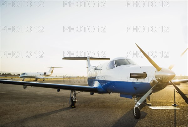 Airplane grounded on runway