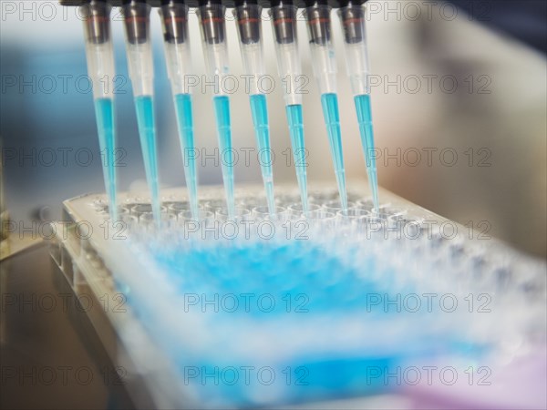 Close up of pipettes and test tubes