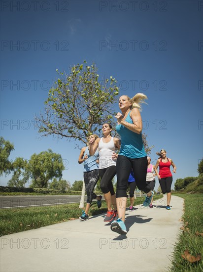 People jogging together outdoors