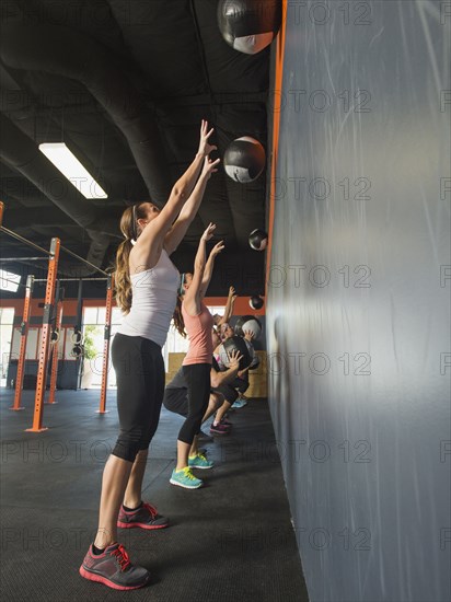 People training together in gym