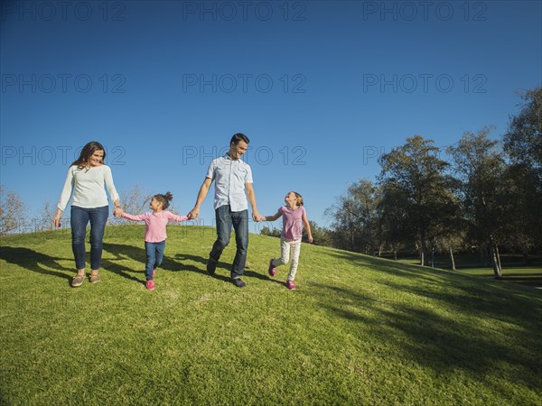 Family walking together in park