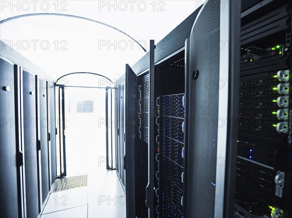 Cabinets and technology in server room