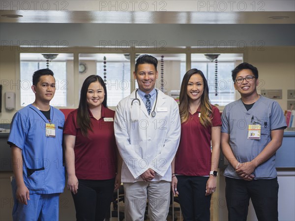 Portrait of smiling medical team in hospital