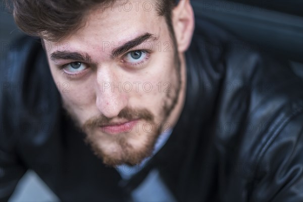 Close up of face of Caucasian man