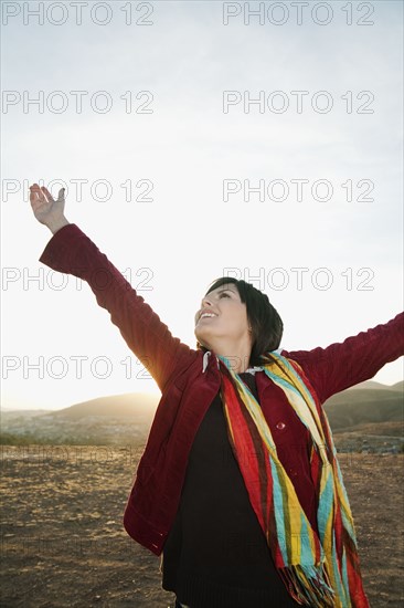 Hispanic woman enjoying the outdoors