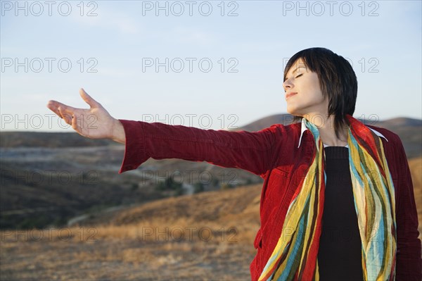 Hispanic woman enjoying the outdoors