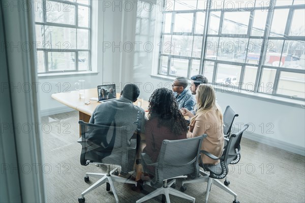 Business people on video conference