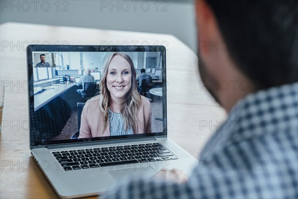 Business people on video conference